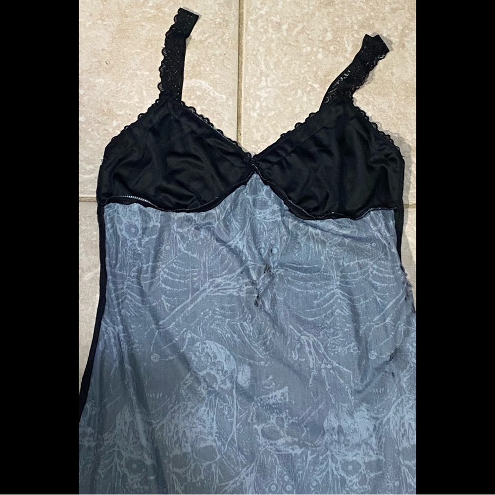 SOLD - New Without Tags - Distressed Mesh Zombie Lace Cami Mini Dress - Picture 7 of 8